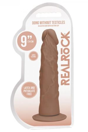 Real Rock Realistic Dildo - 9" - 23 Cm - Mocha