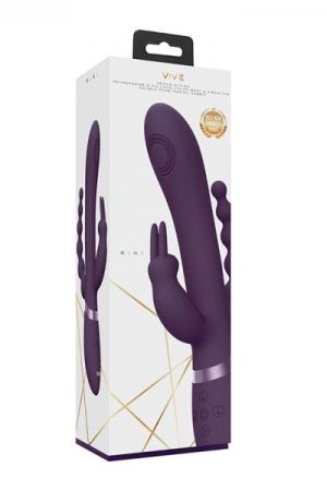 Vive - Rini Rechargeable Pulse-wave Triple-motor Silicone Rabbit - Purple