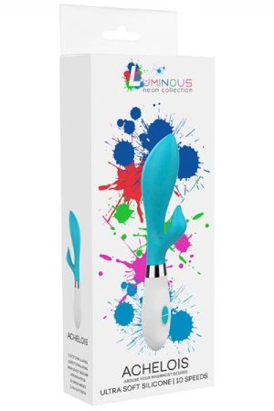Luna Neon Achelois Ultra-soft Silicone Dual Stimulator Turquoise