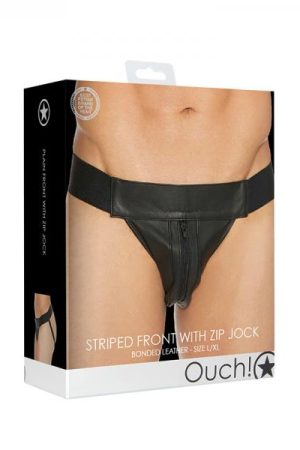 Ouch Jock Front Zip Black L/xl