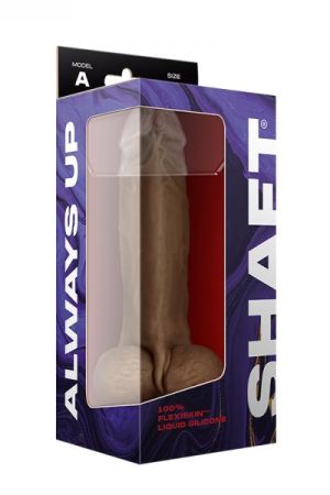 Shaft Model A Liquid Silicone Dong With Balls 9.5 In. Oak