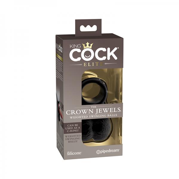 King Cock Elite The Crown Jewels Swinging Balls Weighted C-ring