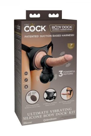 King Cock Elite Ultimate Vibrating Silicone Body Dock Kit