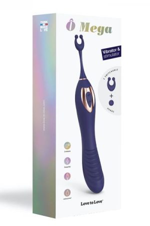 O Mega Vibrator And Clitoral Stimulator Midnight Indigo