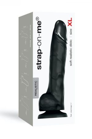 Strap-on-me Soft Realistic Dildo Black Xl