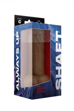 Shaft Model C 8.5 In. Dual Density Silicone Dildo With Balls & Suction Cup Oak