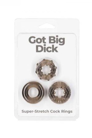 Got Big Dick Cockring 3-pack Smoke