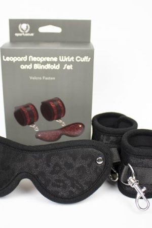 Spartacus Blindfold And Wrist Cuff Kit Neoprene Black
