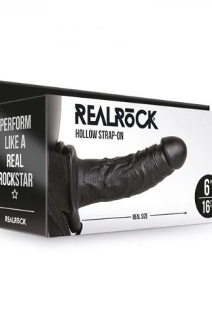 Realrock Hollow Strap-on Without Balls 6 In. Chocolate