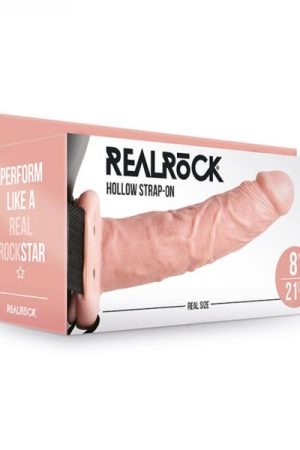 Realrock Hollow Strap-on Without Balls 8 In. Vanilla
