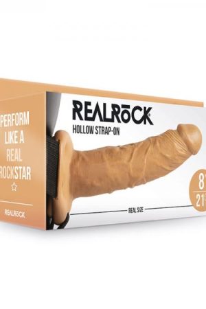 Realrock Hollow Strap-on Without Balls 8 In. Caramel