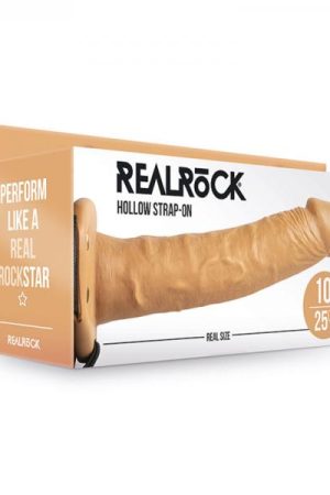 Realrock Hollow Strap-on Without Balls 10 In. Caramel