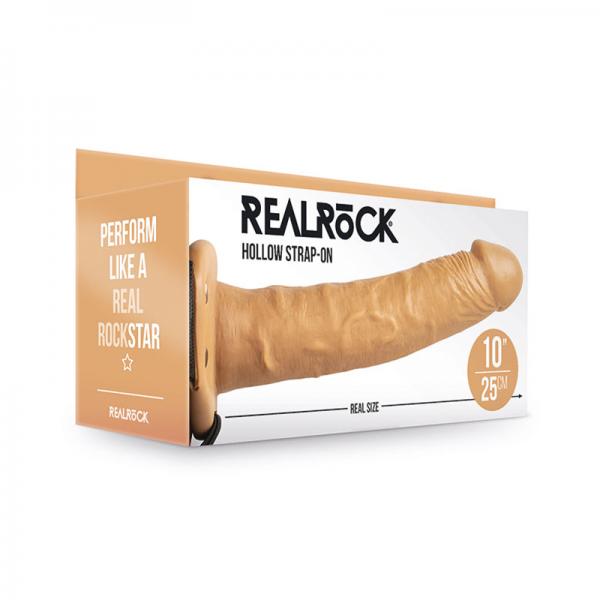 Realrock Hollow Strap-on Without Balls 10 In. Caramel