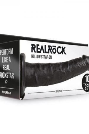 Realrock Hollow Strap-on Without Balls 10 In. Chocolate