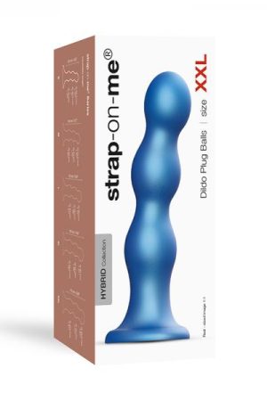 Strap-on-me Dildo Plug Balls Metallic Blue Xxl