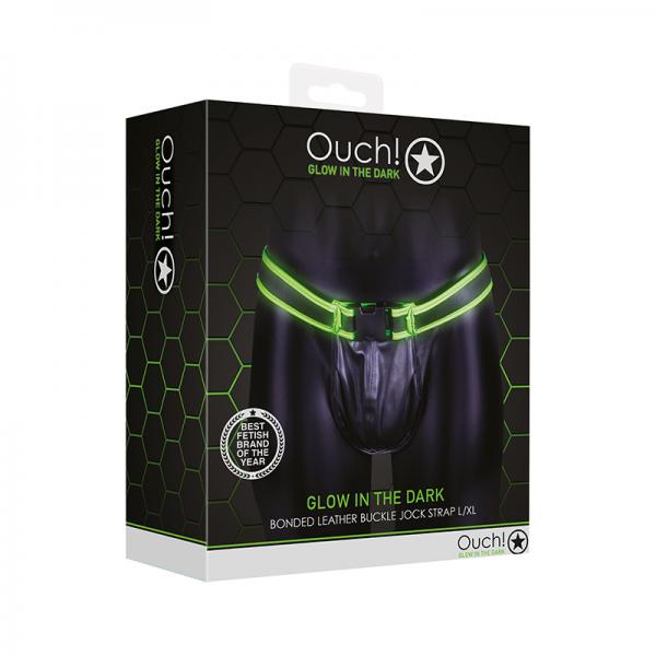 Ouch! Glow Buckle Jock Strap - Glow In The Dark - Green - L/xl