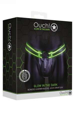 Ouch! Glow Buckle Jock Strap - Glow In The Dark - Green - S/m