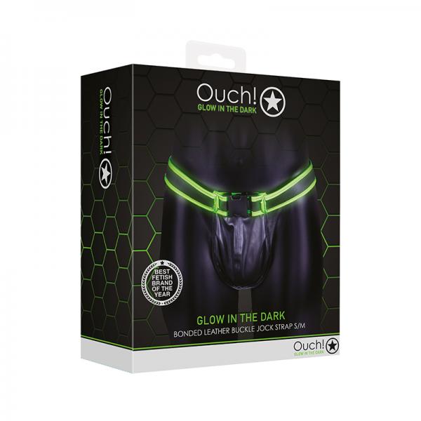 Ouch! Glow Buckle Jock Strap - Glow In The Dark - Green - S/m