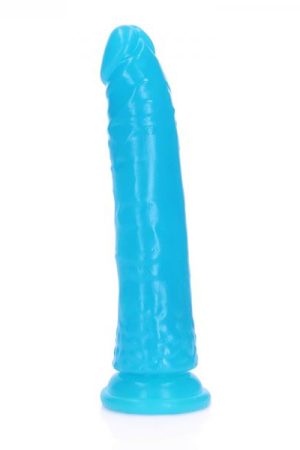 Realrock Glow In The Dark Slim 6 In. Dildo Neon Blue
