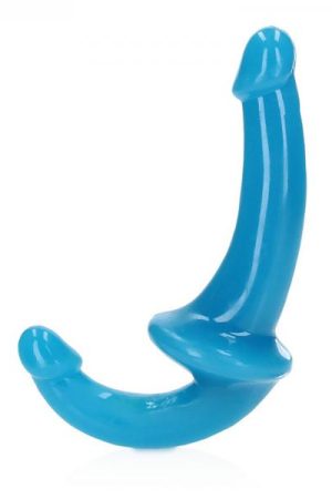 Realrock Glow In The Dark 6 In. Strapless Strap-on Dildo Neon Blue