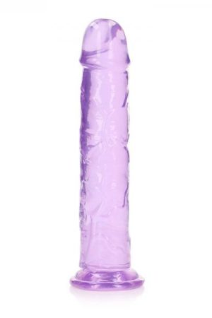 Realrock Crystal Clear Straight 11 In. Dildo Without Balls Purple