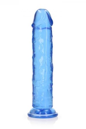 Realrock Crystal Clear Straight 11 In. Dildo Without Balls Blue