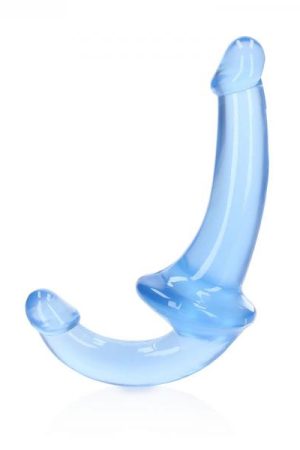 Realrock Crystal Clear 6 In. Strapless Strap-on Dildo Blue