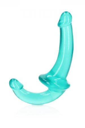 Realrock Crystal Clear 6 In. Strapless Strap-on Dildo Turquoise