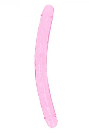 Realrock Crystal Clear Double Dong 13 In. Dual-ended Dildo Pink