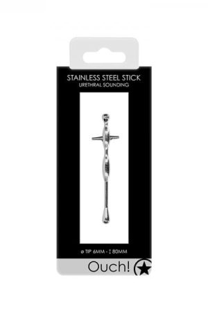 Ouch! Urethral Sounding - Metal Stick - Tiered - 6 Mm