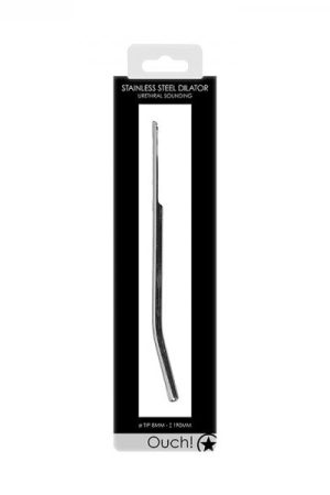 Ouch! Urethral Sounding - Metal Dilator - Curved - 8 Mm
