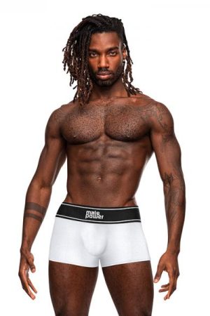 Male Power Modal Rib Pouch Short White M