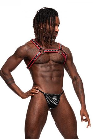 Male Power Man's Leather Leo Black/red O/s