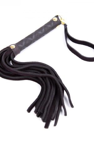 Ple'sur 11 In. Mini Leather Flogger Black
