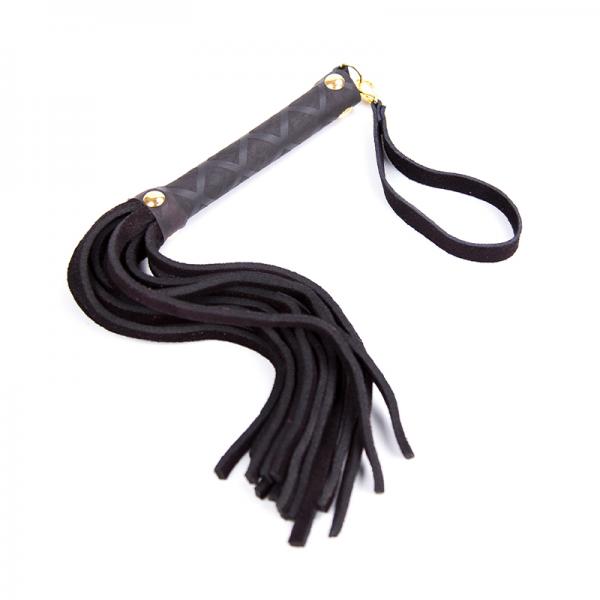 Ple'sur 11 In. Mini Leather Flogger Black