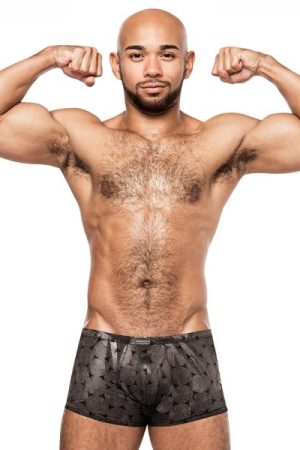 Male Power Round About Mini Short Silver S
