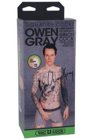 Signature Cocks Owen Gray Ultraskyn 8 In. Dual Density Dildo With Removable Vac-u-lock Suction Cup B