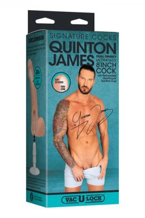 Signature Cocks Quinton James Ultraskyn 8 In. Dual Density Dildo With Removable Vac-u-lock Suction C