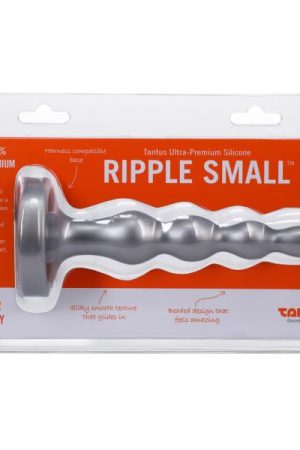 Tantus Ripple Small 8 In. Anal Beads Dildo Firm Silver