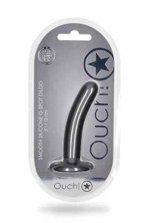 Shots Ouch! Smooth Silicone 5 In. G-spot Dildo Gunmetal