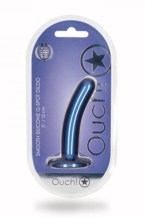 Shots Ouch! Smooth Silicone 5 In. G-spot Dildo Metallic Blue