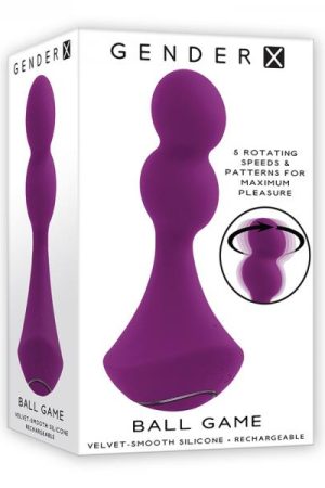 Gender X Ball Game Rechargeable Rotating Silicone Vibrator Purple