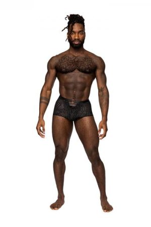 Male Power Rude Awakening Cheeky Cutout Short Black L