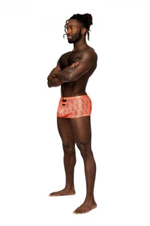 Male Power Rude Awakening Cheeky Cutout Short Neon Orange M