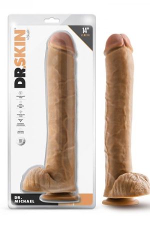 Dr. Skin Dr. Michael 14 In. Dildo With Balls Tan