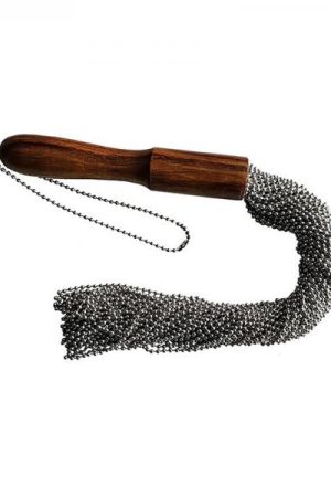 Rouge Beaded Metal Flogger Silver