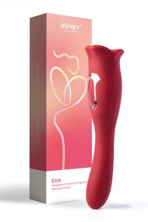 Honey Play Box Eva Sucking Mouth Tongue Clit Stimulator And G-spot Vibrator Red