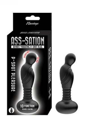 Ass-sation Remote Vibrating P-spot Plug Black