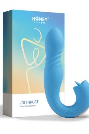 Honey Play Box Joi Thrust App Controlled Thrusting G-spot Vibrator & Tongue Clit Licker Blue