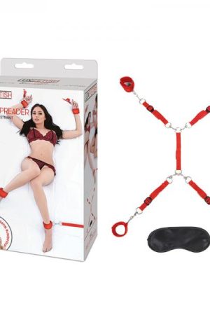 Lux Fetish Bed Spreader 7-piece Restraint Set Red